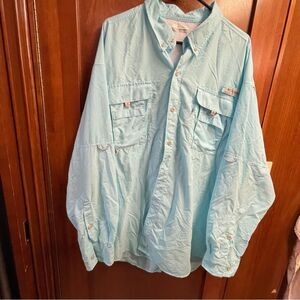 Columbia long sleeve teal shirt XXL